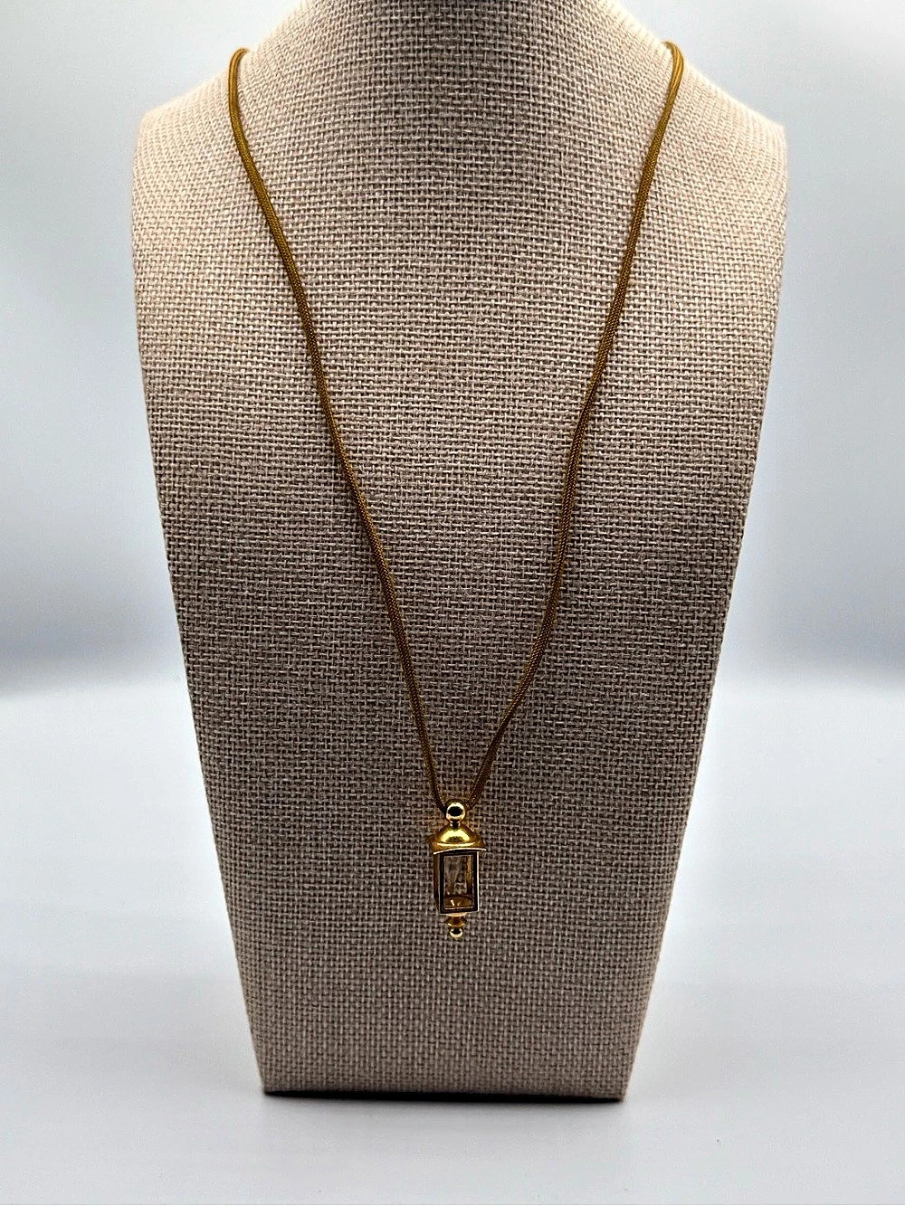 Gold-Tone Lantern Pendant Necklace